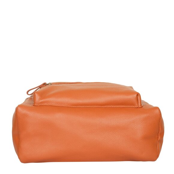 Genuine Leather Backpack |16" H Orange Travel Backpack for Women & Men Daily Use - Picture 7 of 10